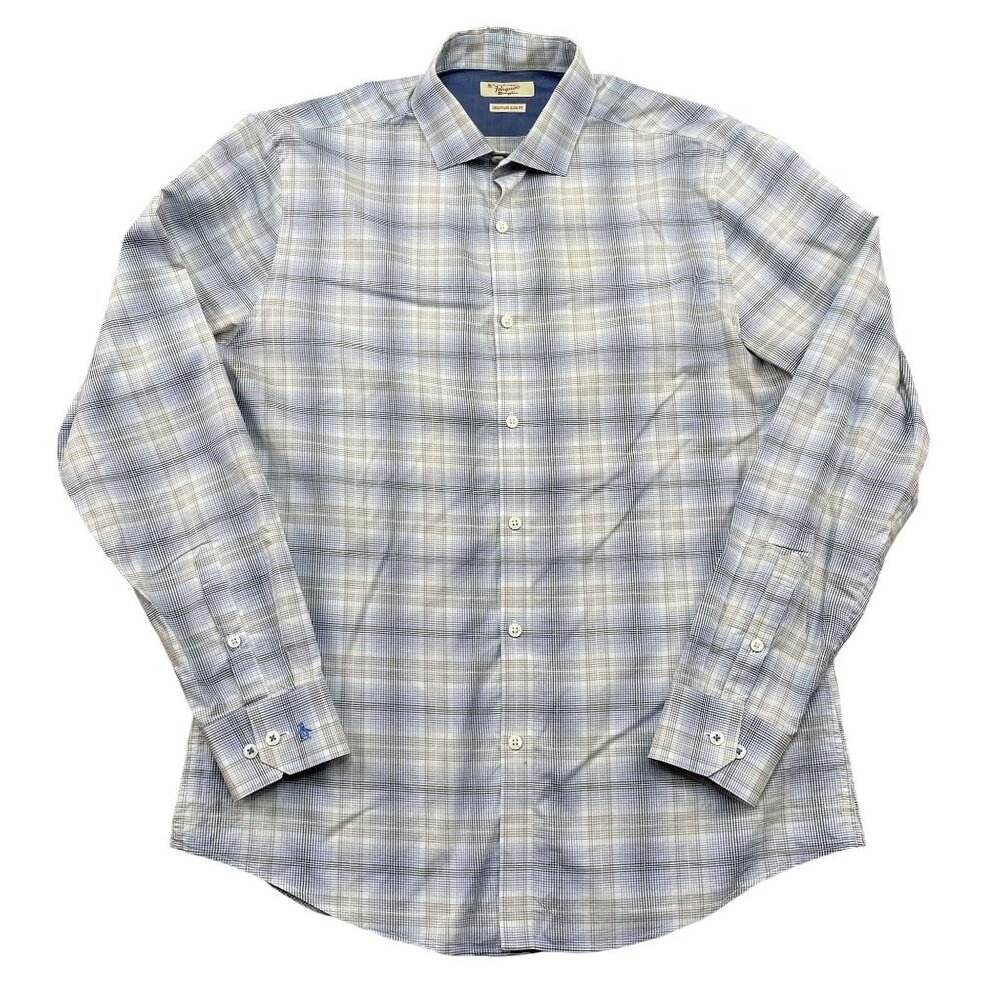 Original Penguin Dress Shirt Mens 15.5 34 35 Heritage Slim Fit Plaid